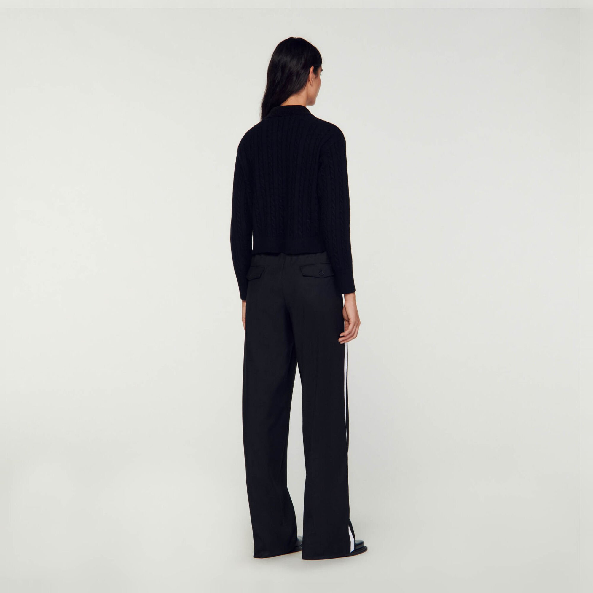 Knit polo neck sweater