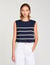 Sleeveless striped T-shirt