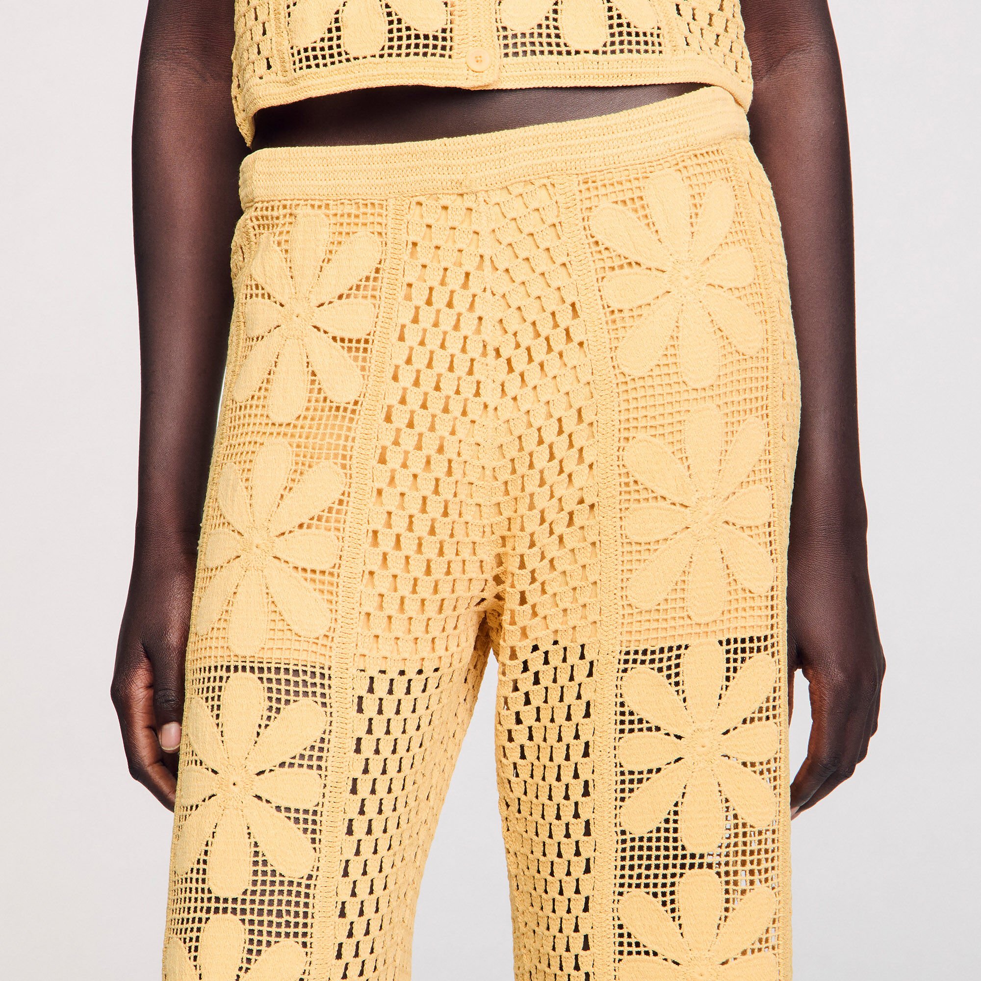 Crochet straight-leg trousers