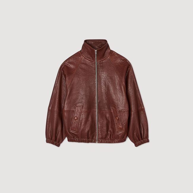 Oversized leather jacket