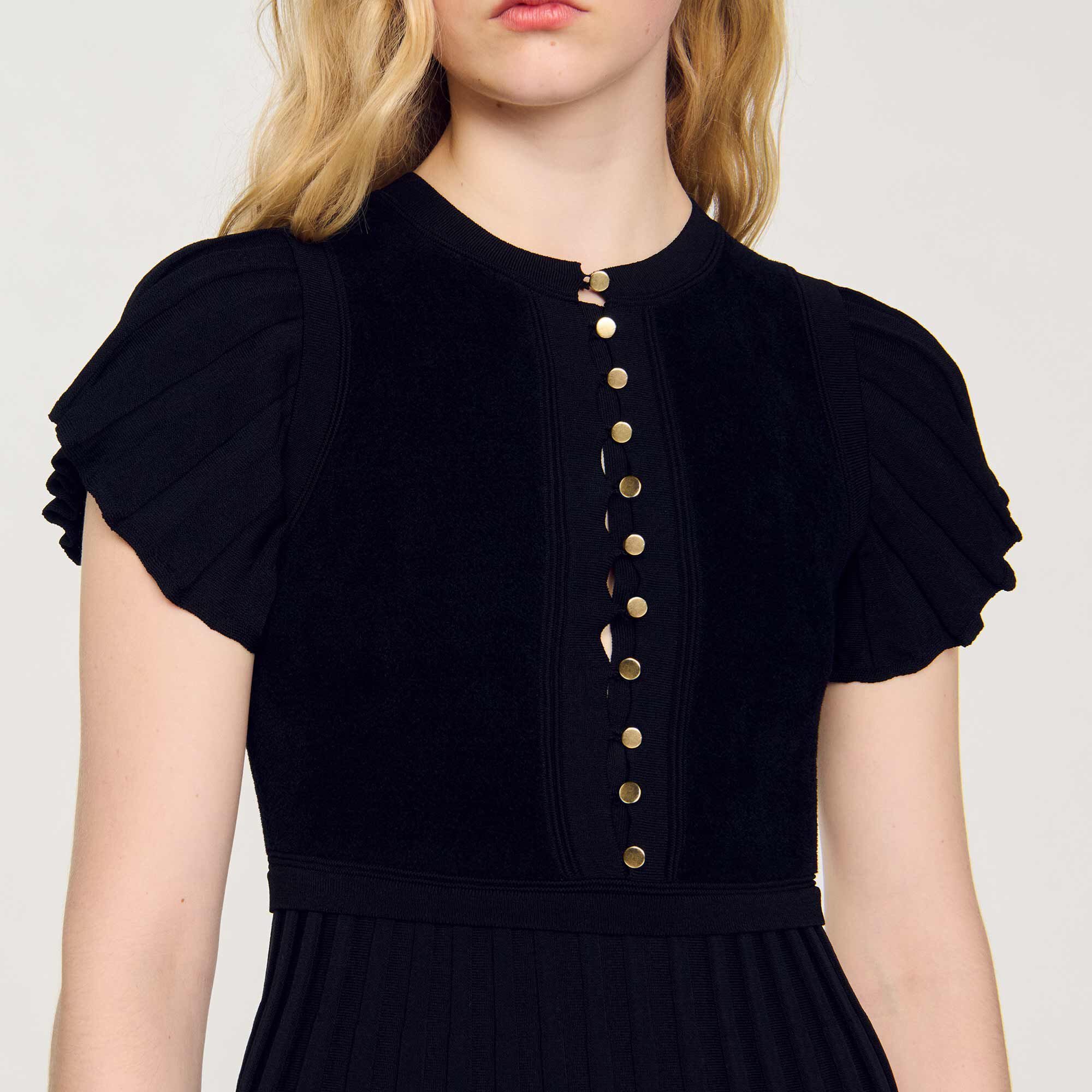 Pleated knit dress