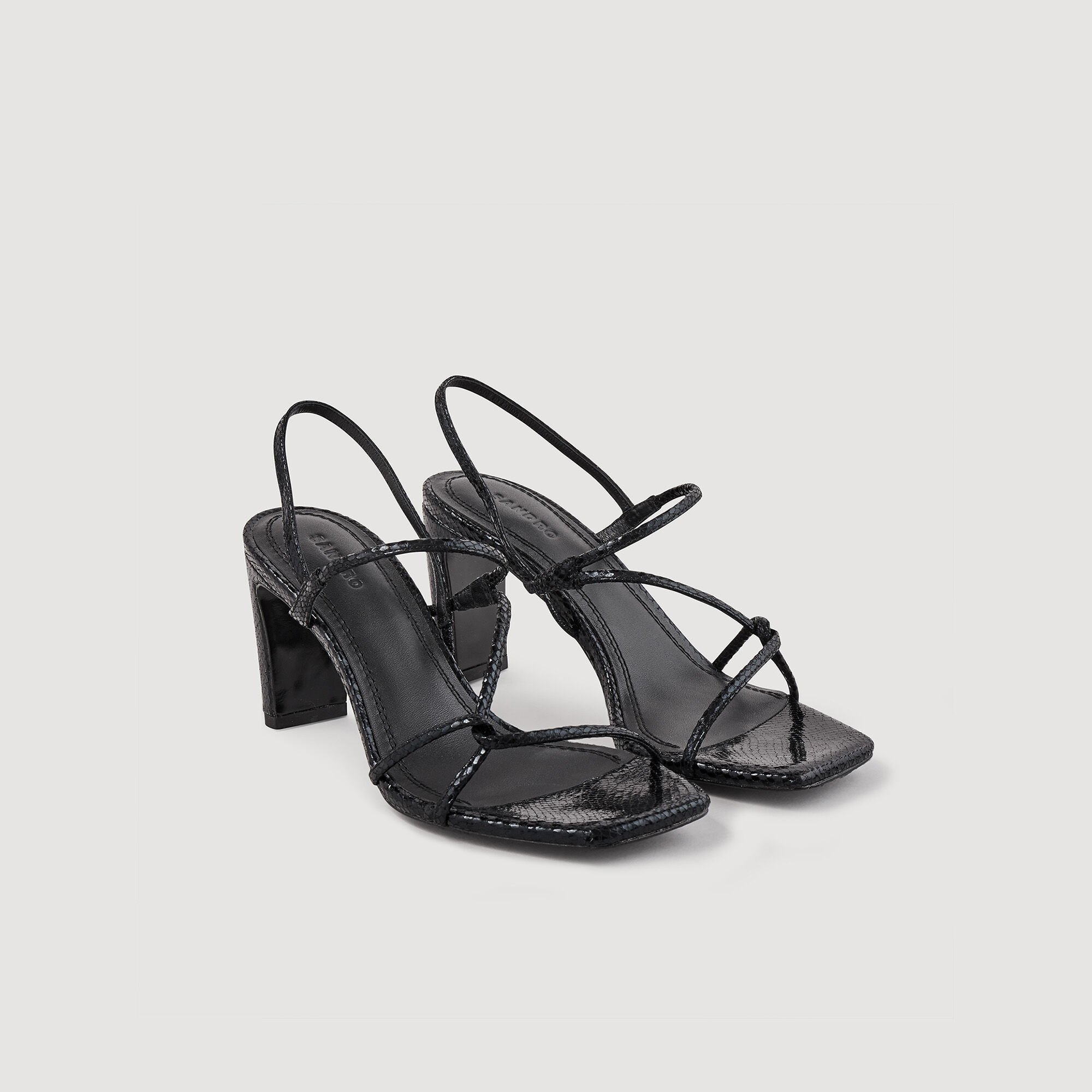 Sandals with Narrow Straps black gray For Women Sandro Paris