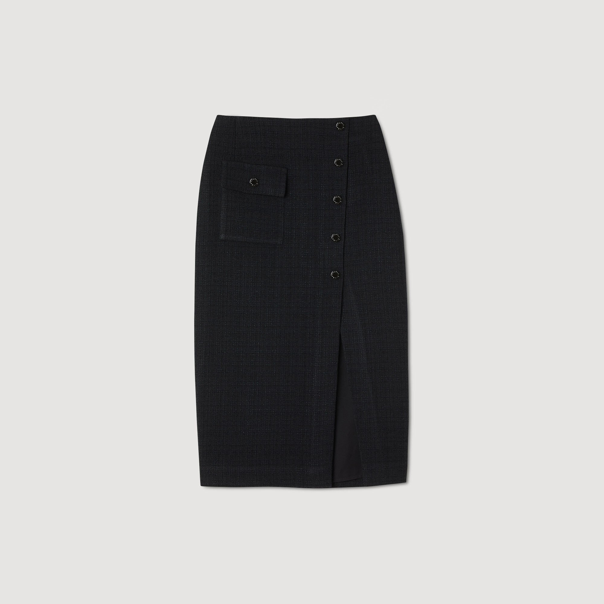 Tweed midi skirt