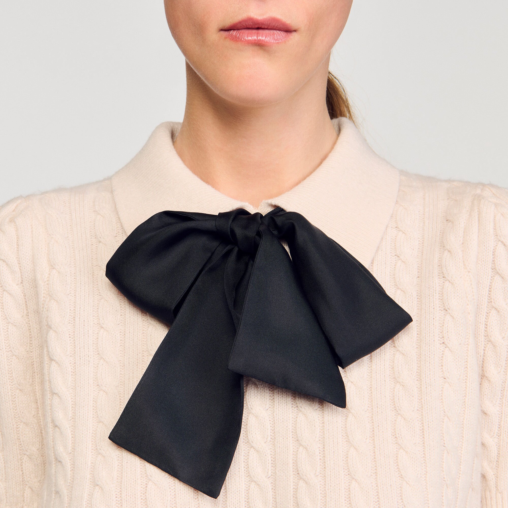 Polo-neck knit sweater