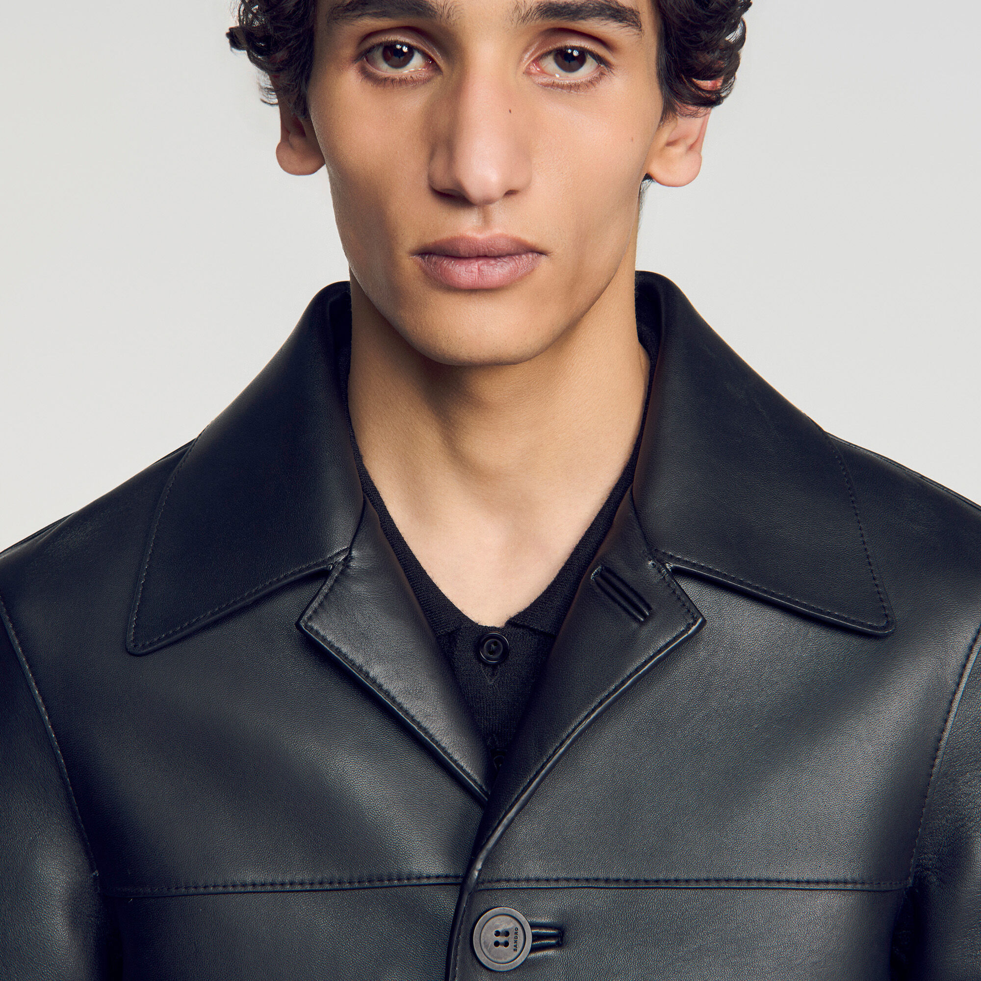 「マロン」mmts スカジャン ブラック L Straight lambskin jacket in Black for Men | Sandro Paris