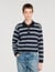 Striped polo sweater
