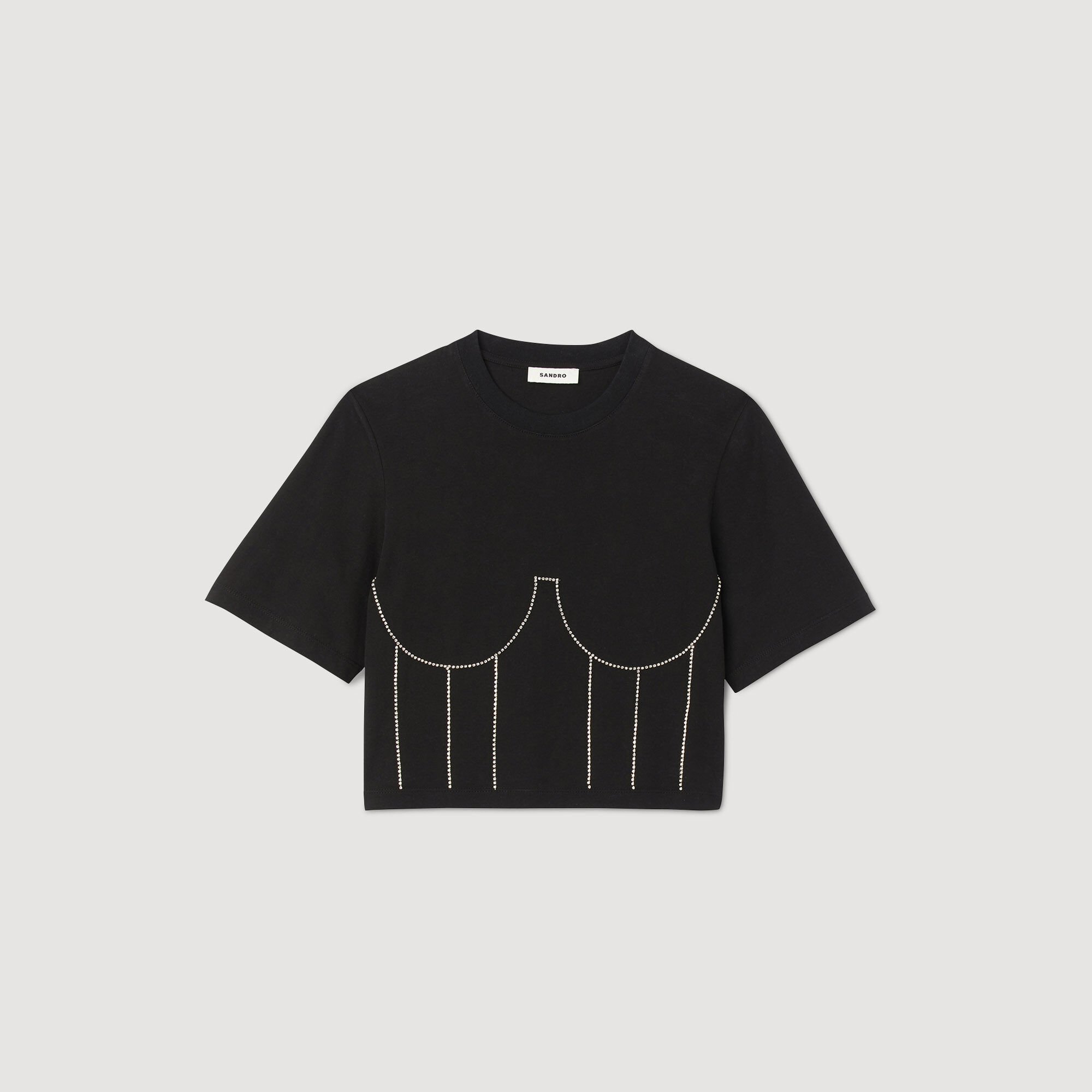 T-shirt with rhinestone bustier design