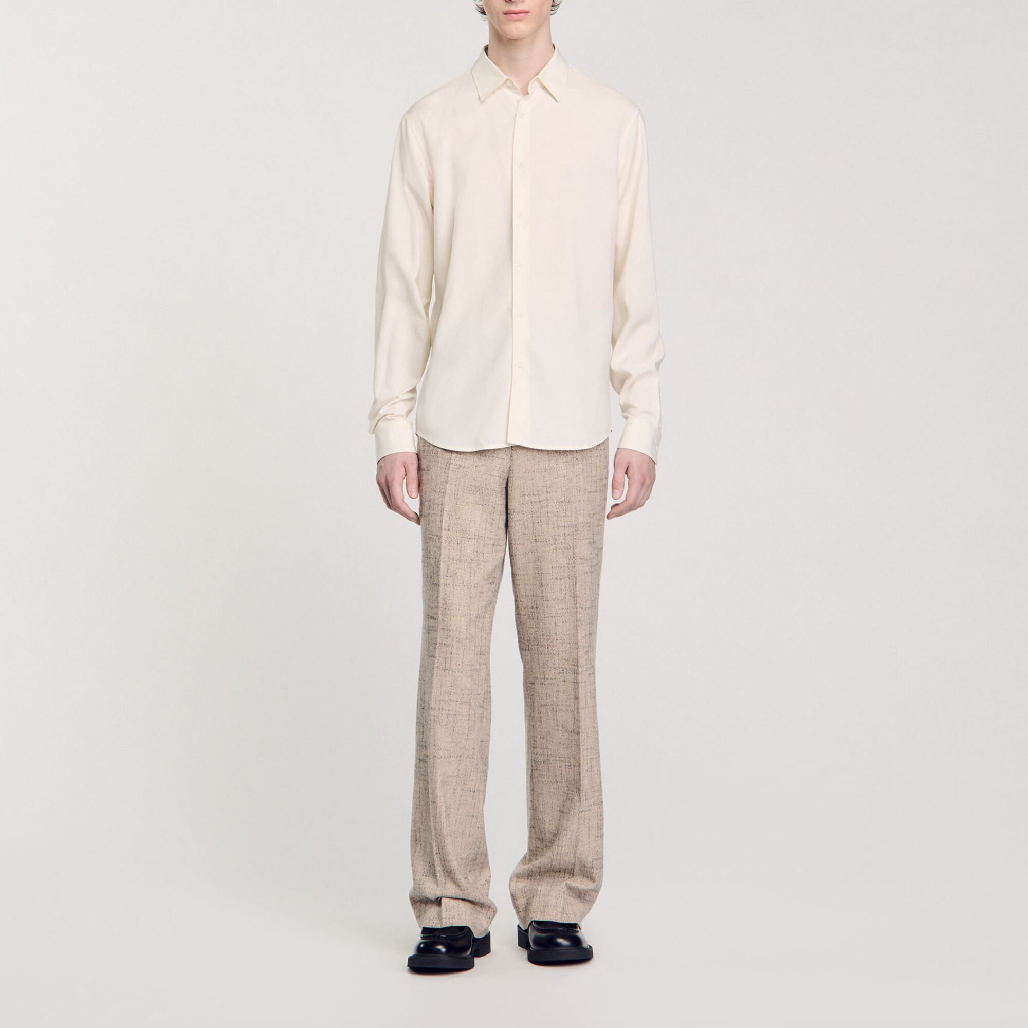 Long-sleeved loose-fit shirt