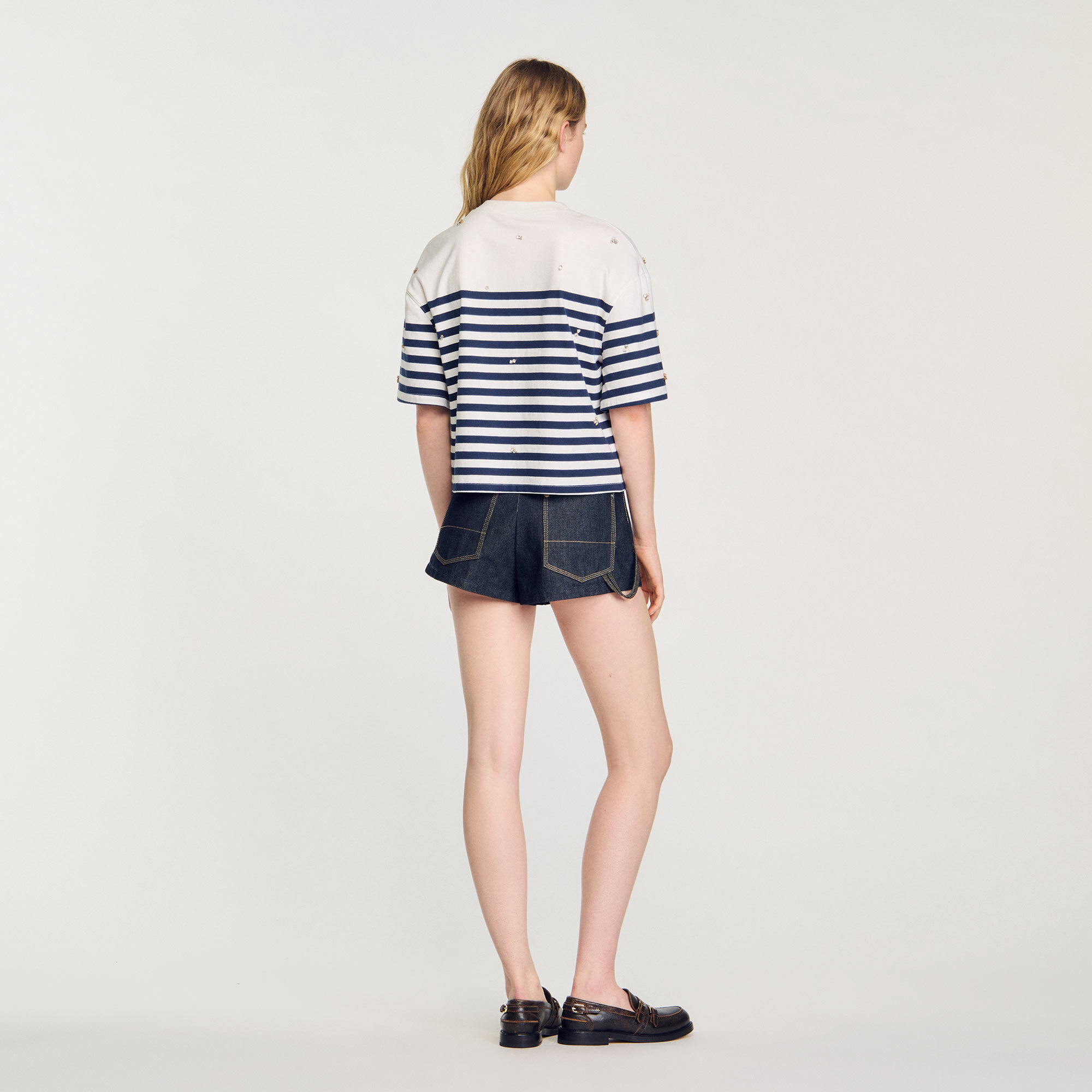 Rhinestone Breton T-shirt