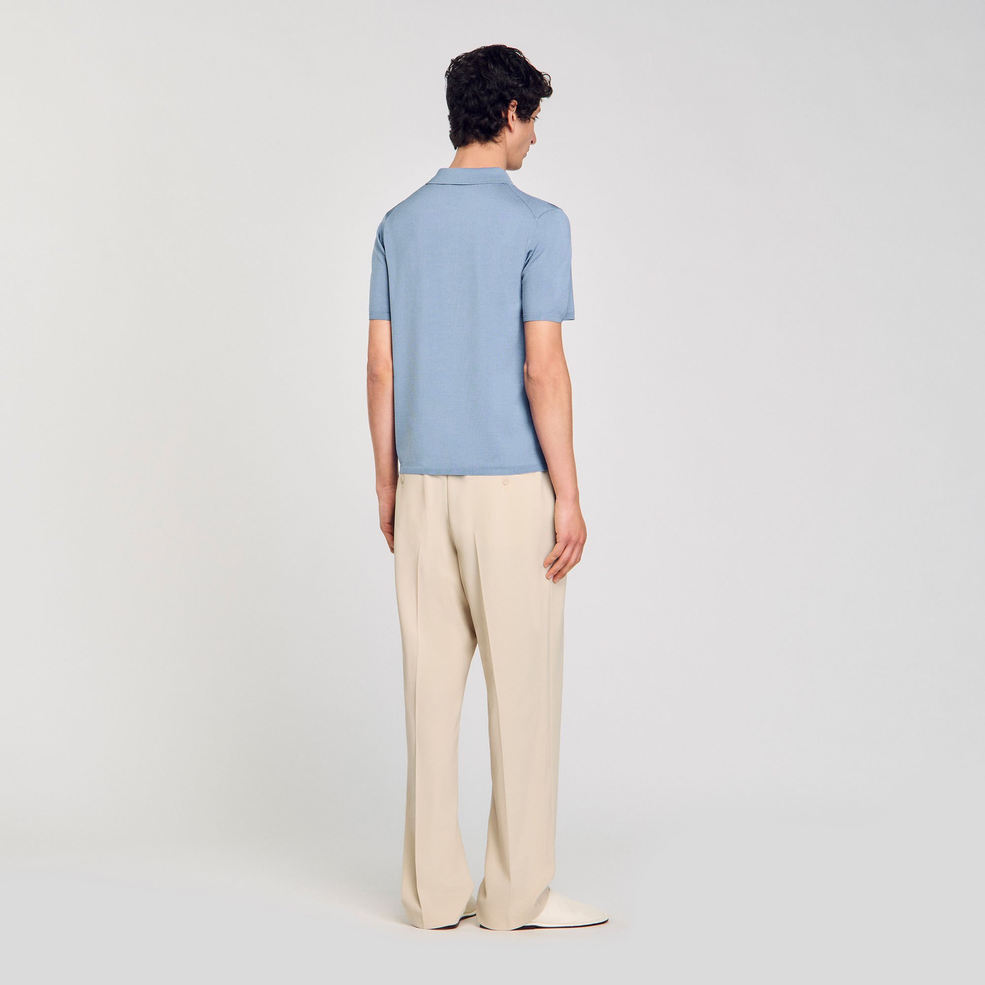 Tシャツ・カットソー   Men's Drop Needle Open Collar Polo Short Sleeve Head Men's Two-Tone Dot Print Polo Golf Shirt - GolfEtail.com