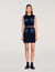Mini knit and denim skirt