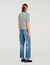 Cardigan with denim collar