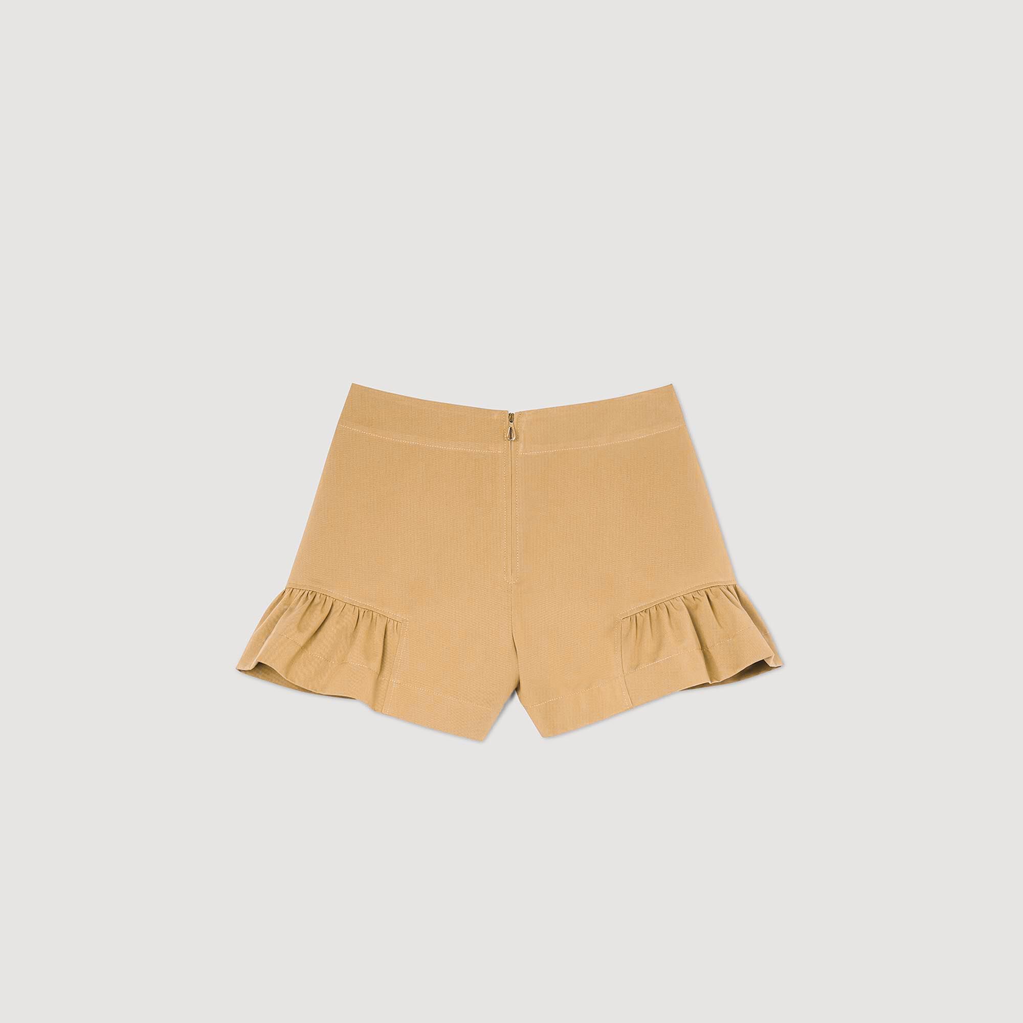 Ruffled Shorts white / beige For Women | Sandro Paris