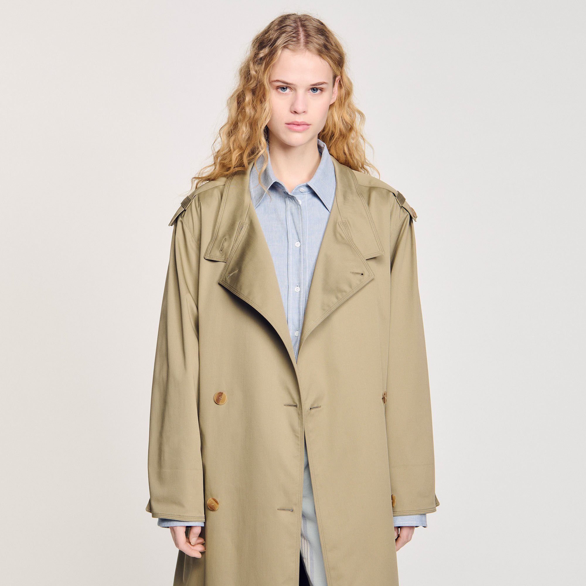 Belted trench coat