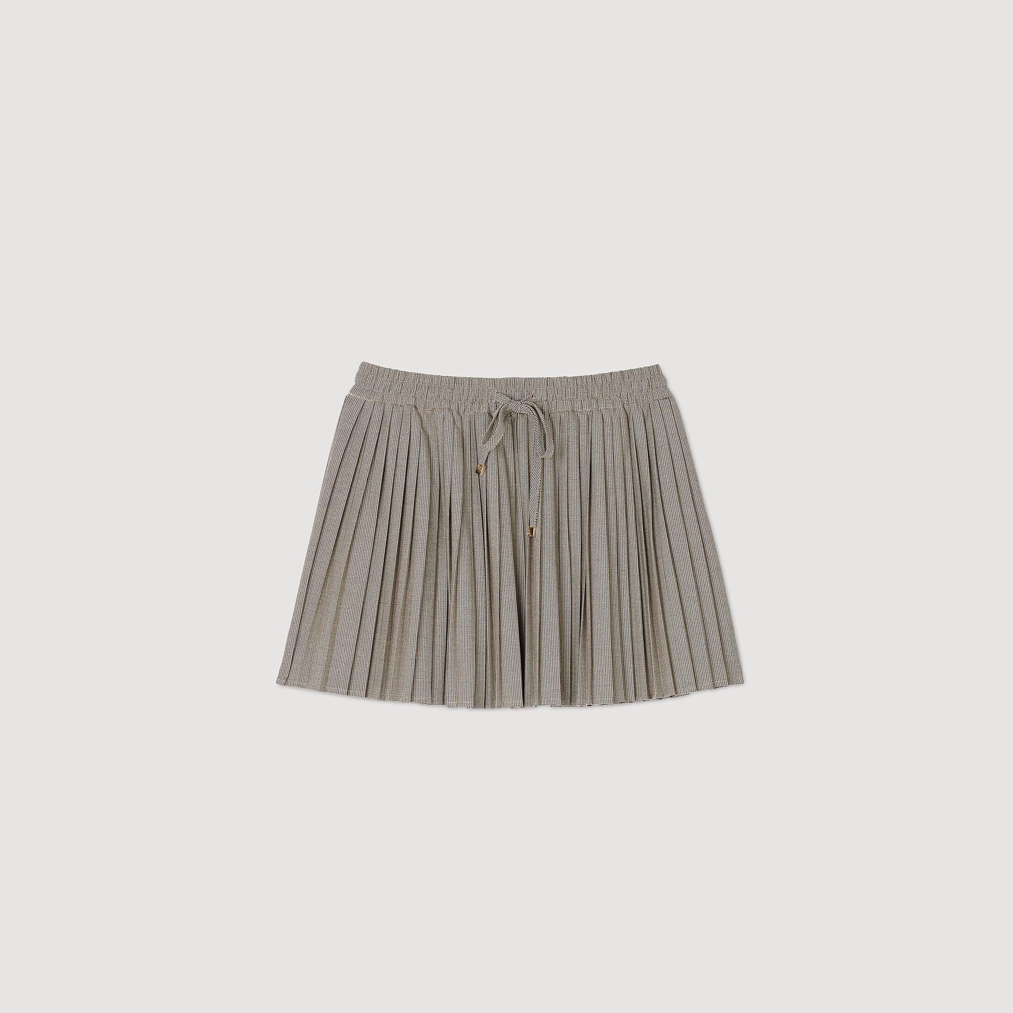 Short pleated skirt white / beige For Women | Sandro Paris