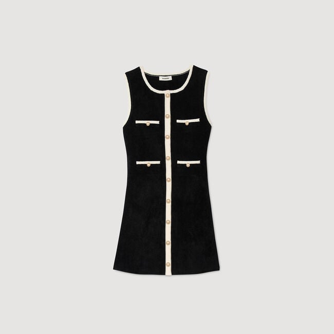Mini velvet knit dress