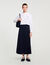 Curb chain buckle pleated skirt