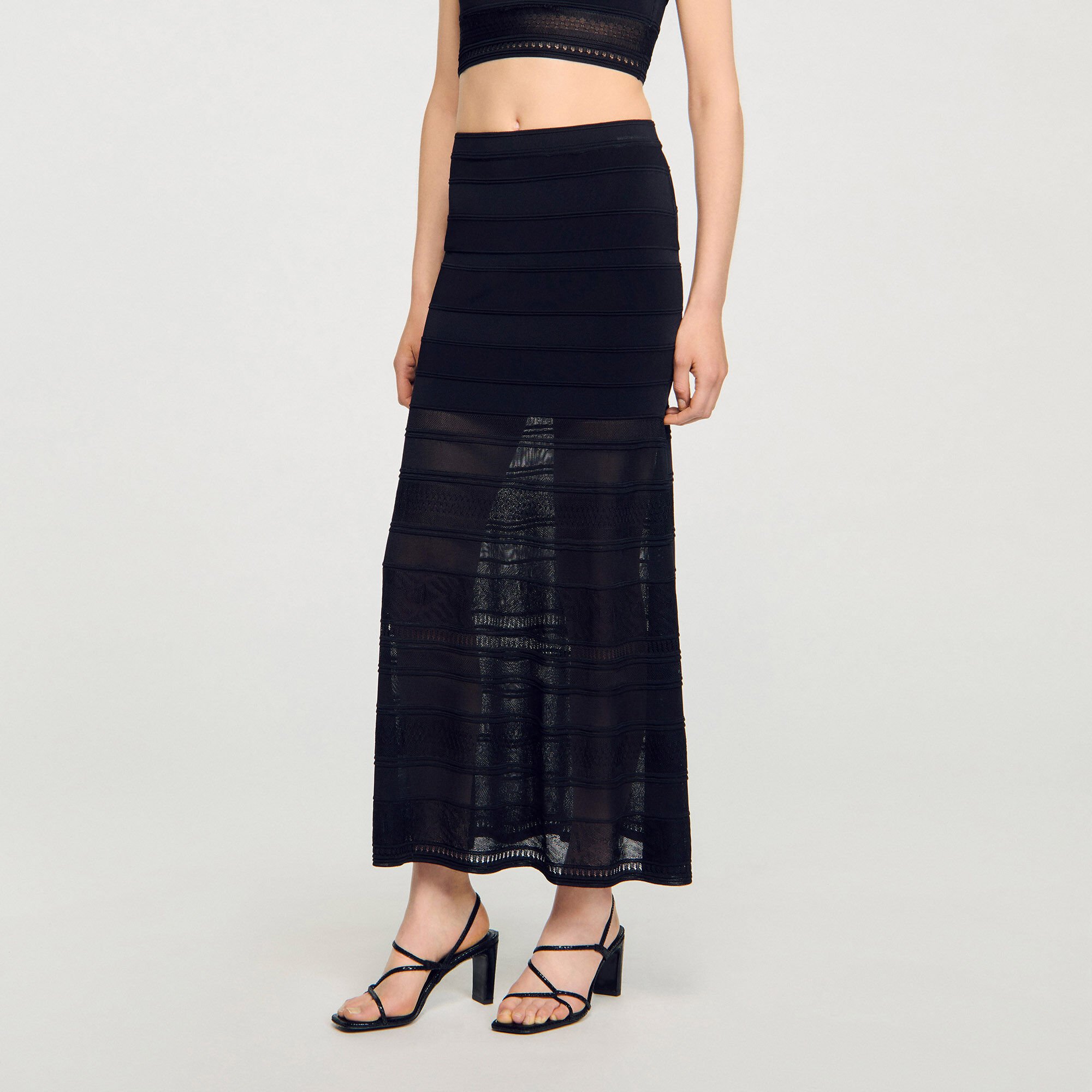 Maxi decorative knit skirt