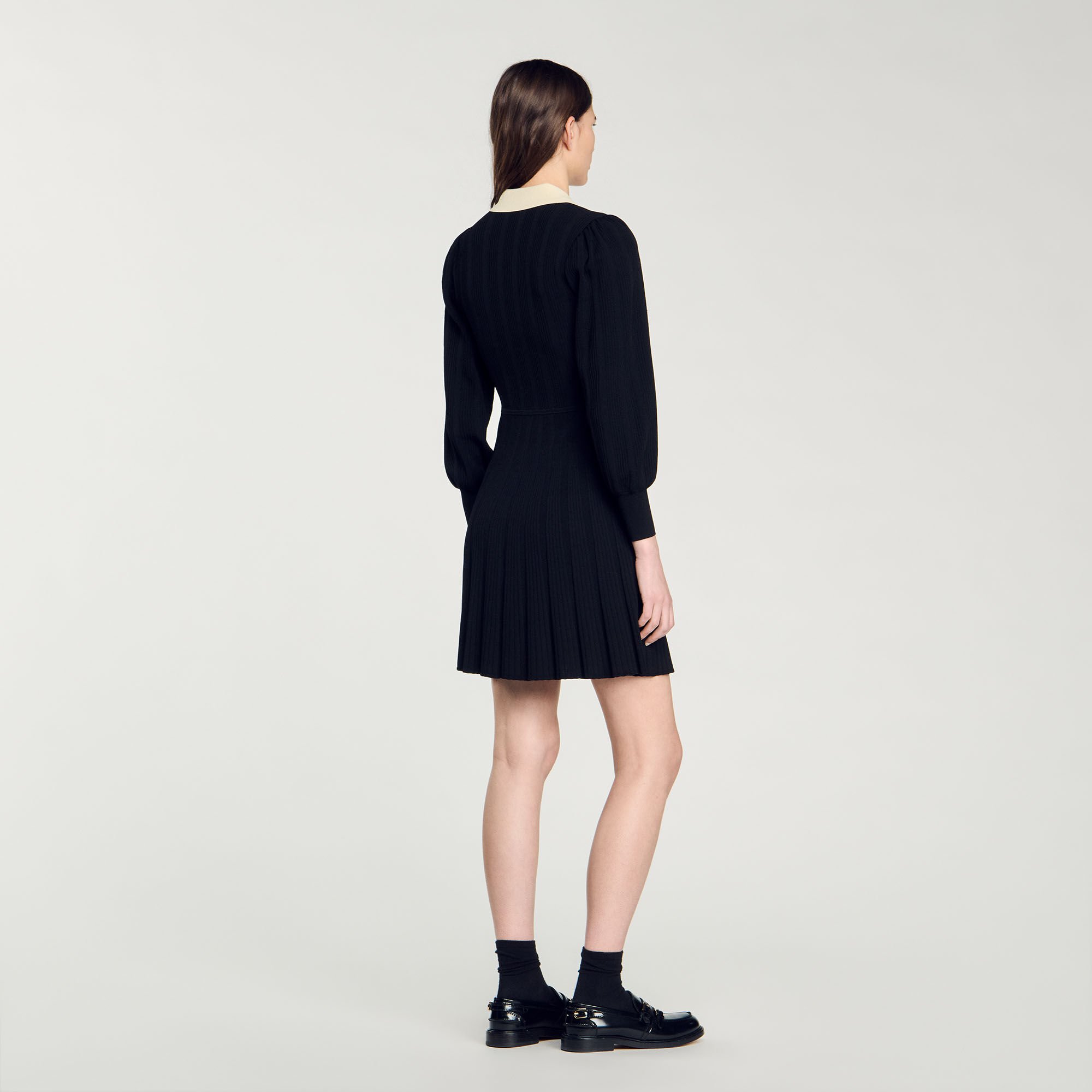 Pleated knit dress