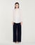 Silk shirt with gathered collar