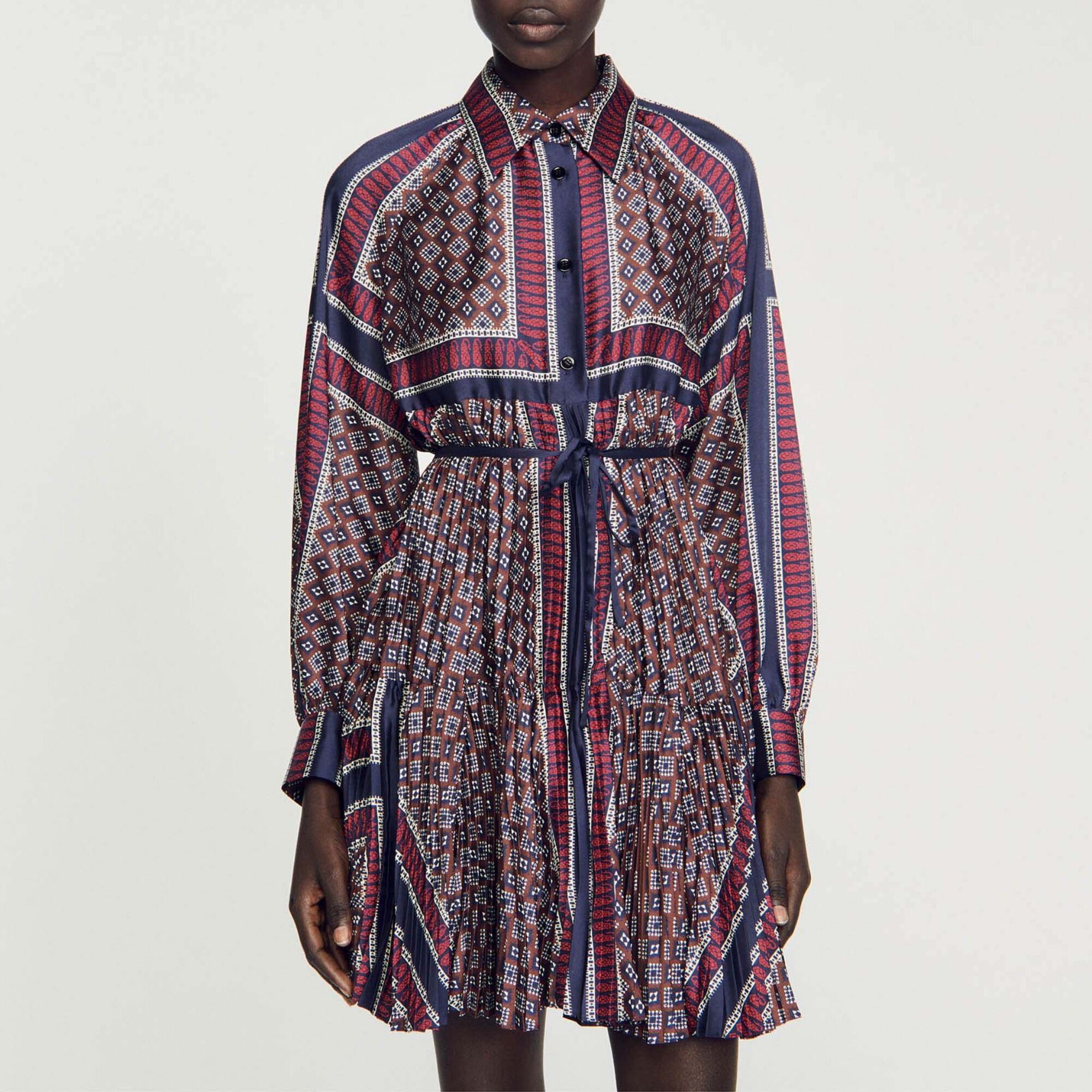 Pleated shirt dress