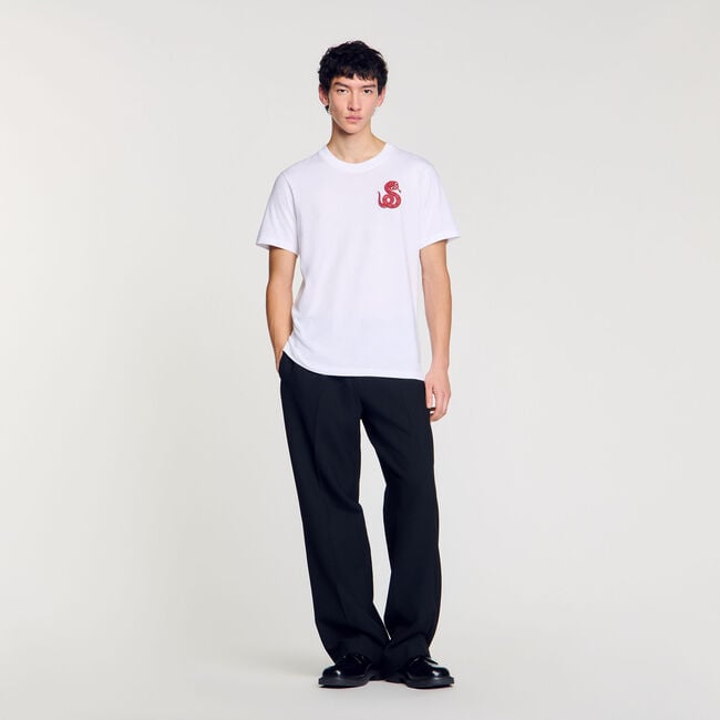 T-shirt with snake detail