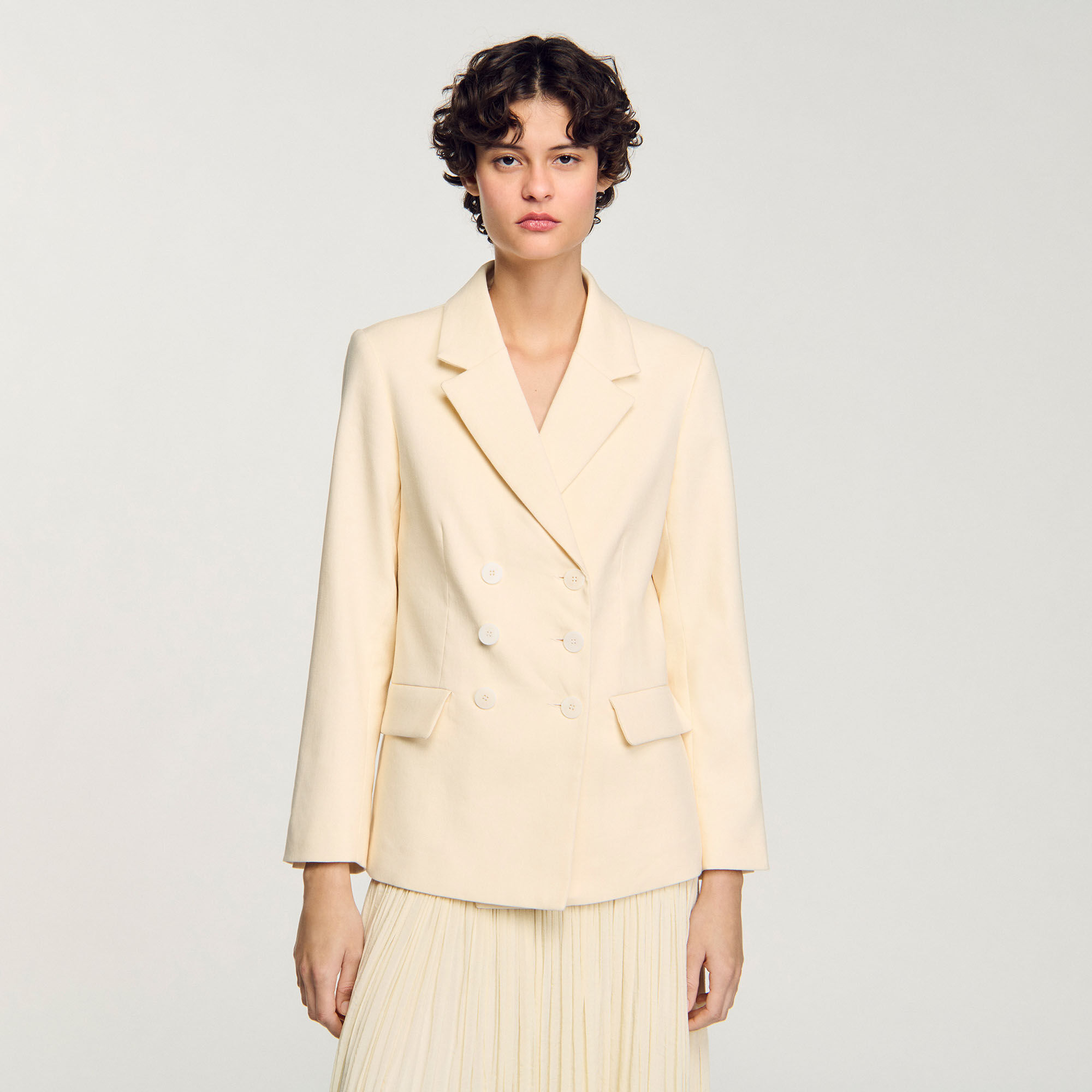 Double-breasted suit jacket white / beige For Women | Sandro