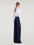 Asymmetric straight-leg trousers