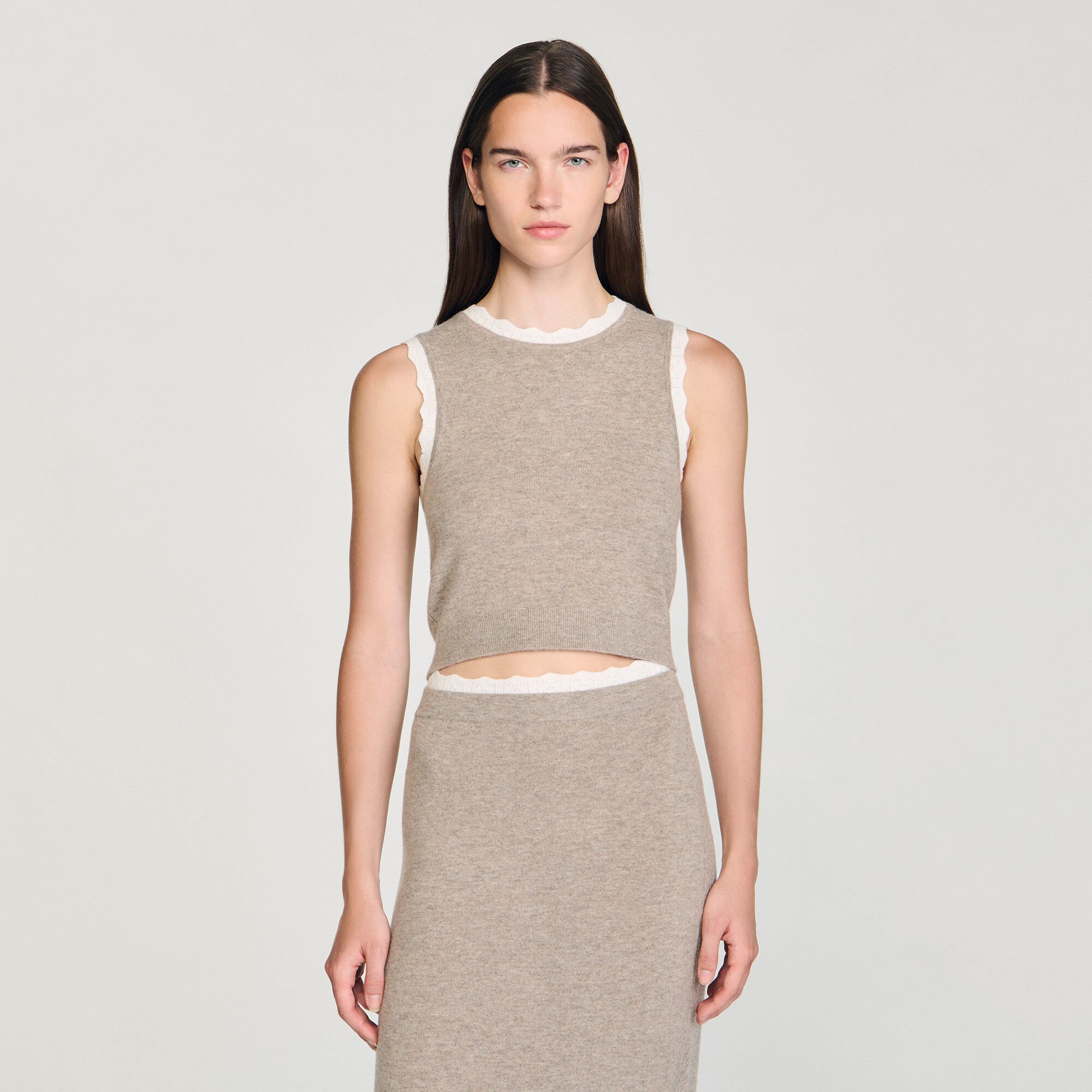 High-neck knit sweater