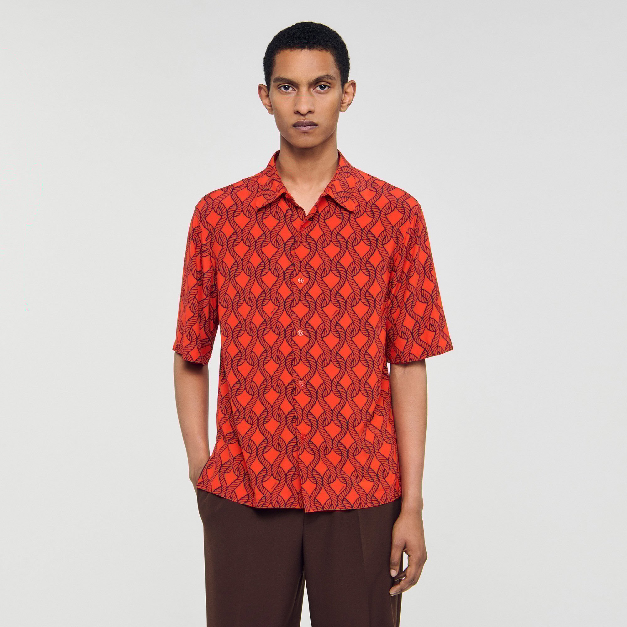 Loose-fit rope print shirt
