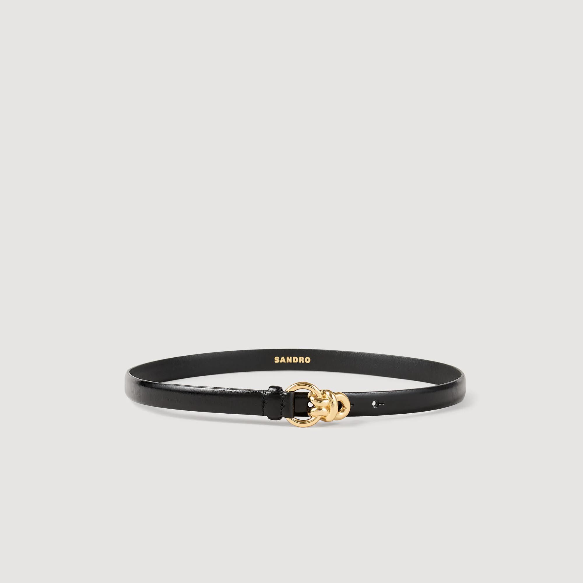★RECTO★SIGNATURE ROUND BUCKLE BELT★6449_6448★韓国★人気 Moon Belt — Black – La Garçonne