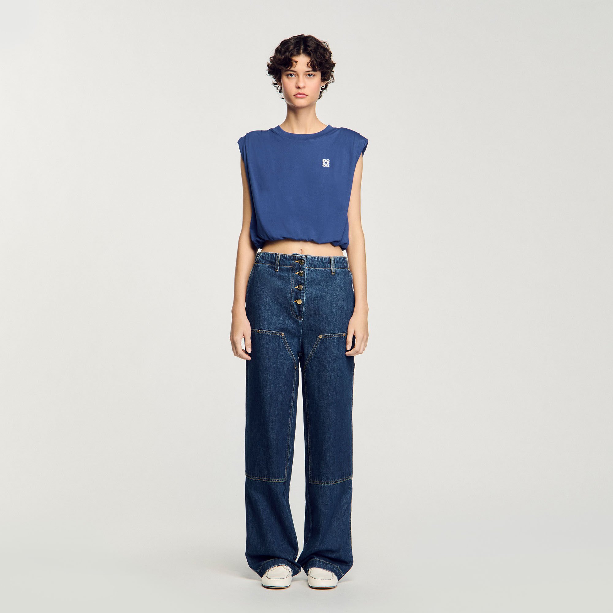 Short draped T-shirt