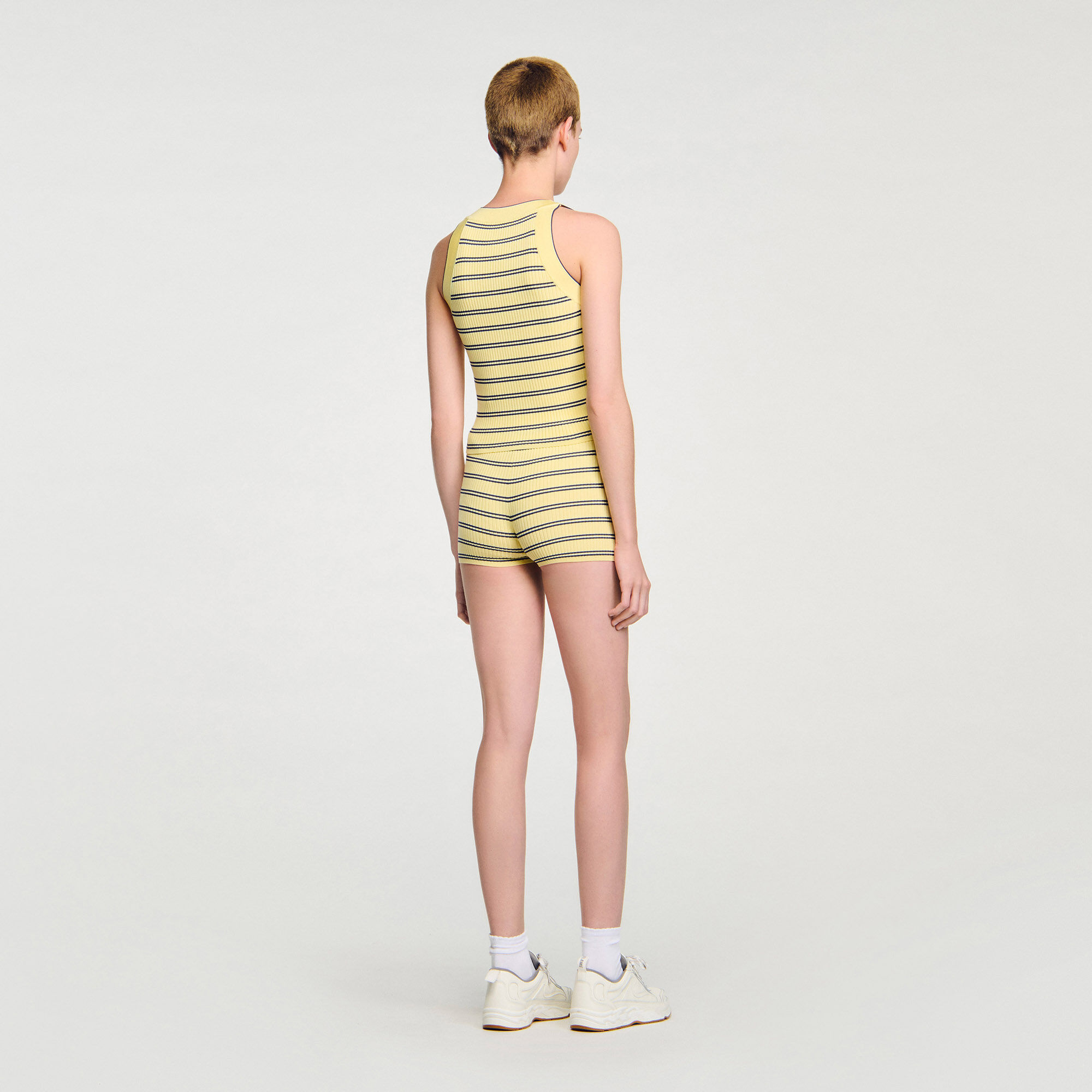 Striped knit vest top