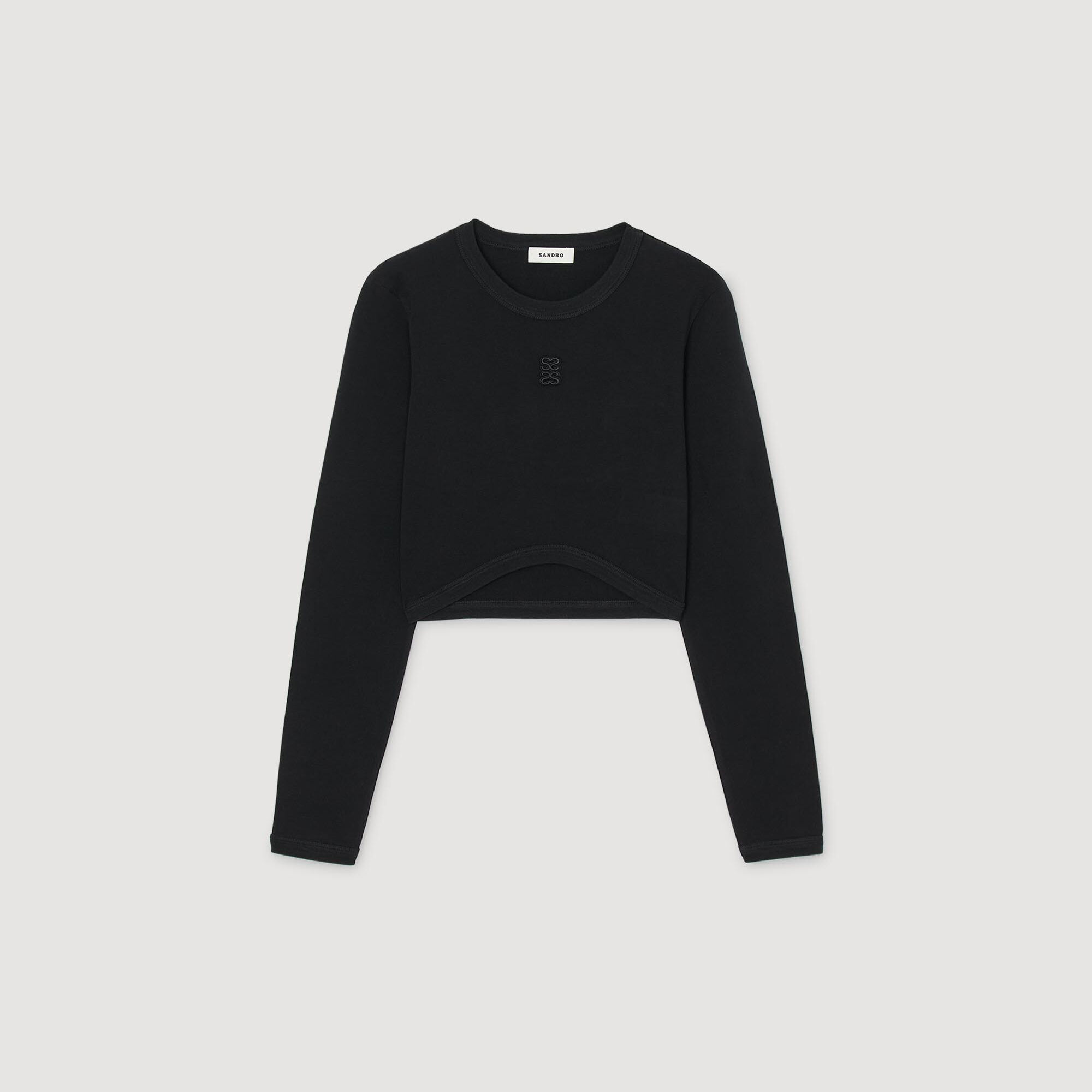 Cropped embroidered T-shirt