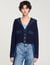 Cardigan with denim details