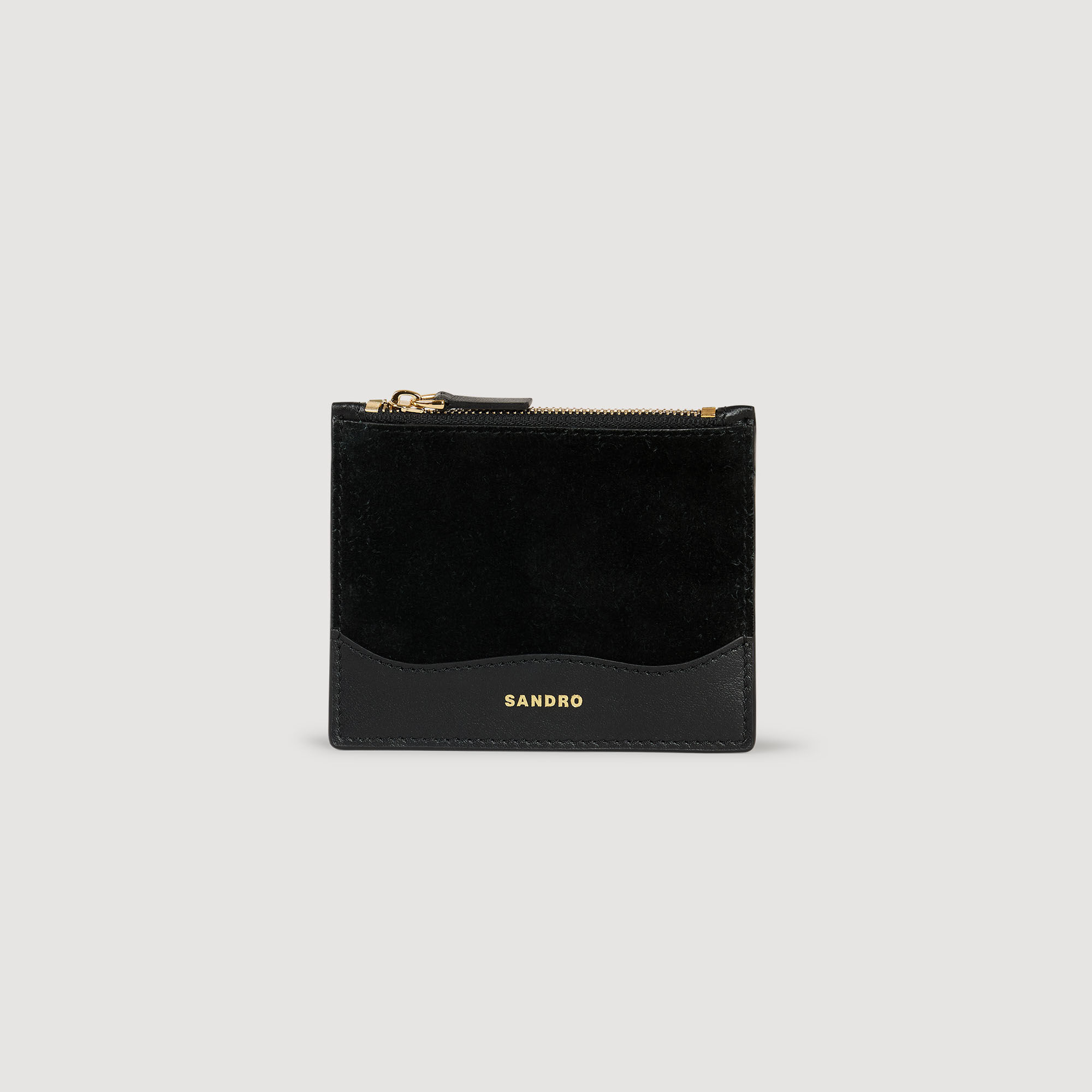 Leather and suede cardholder