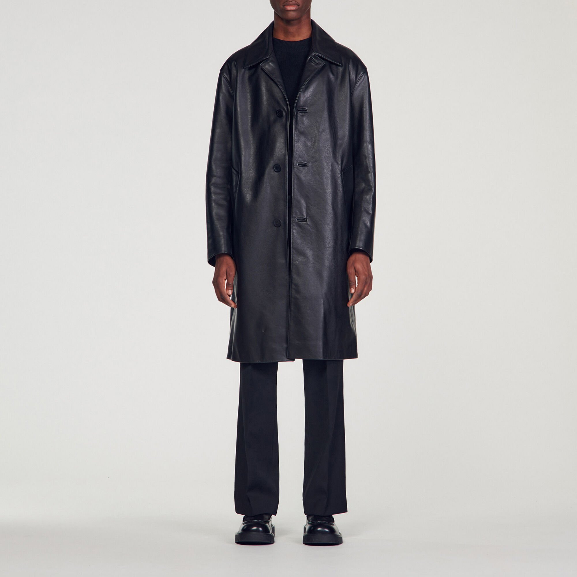 Long leather coat 