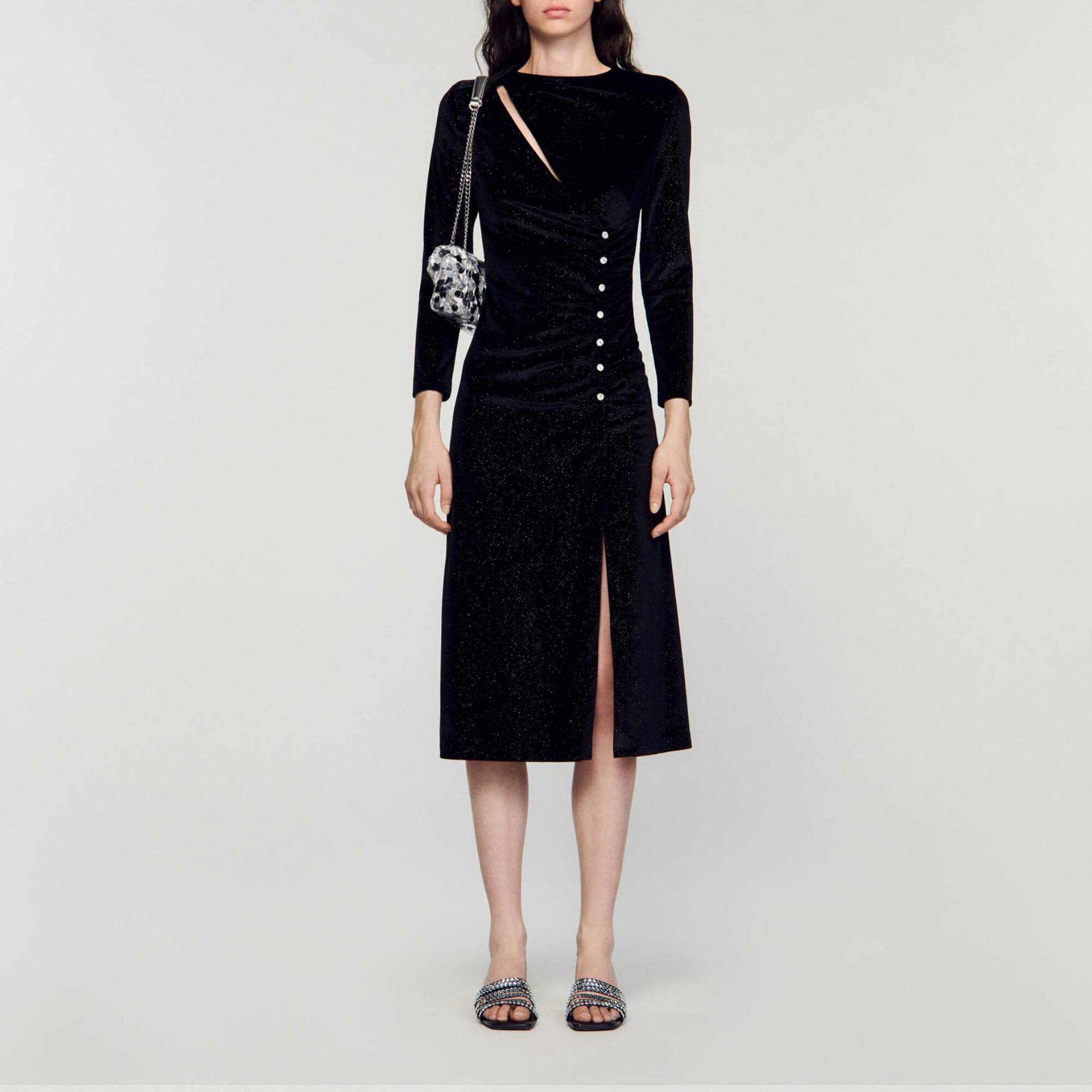 Rhinestone velvet dress