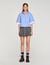 Cropped small-check shirt