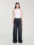 Wide-leg rhinestone jeans