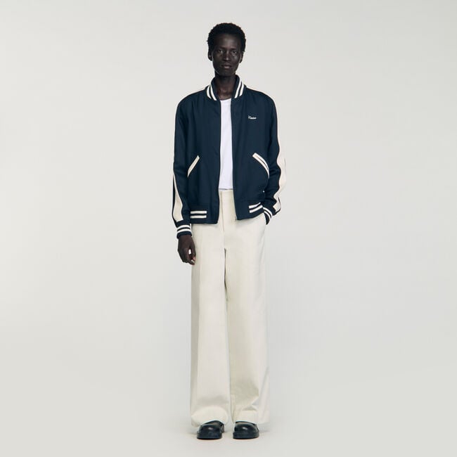 Zip-up varsity jacket