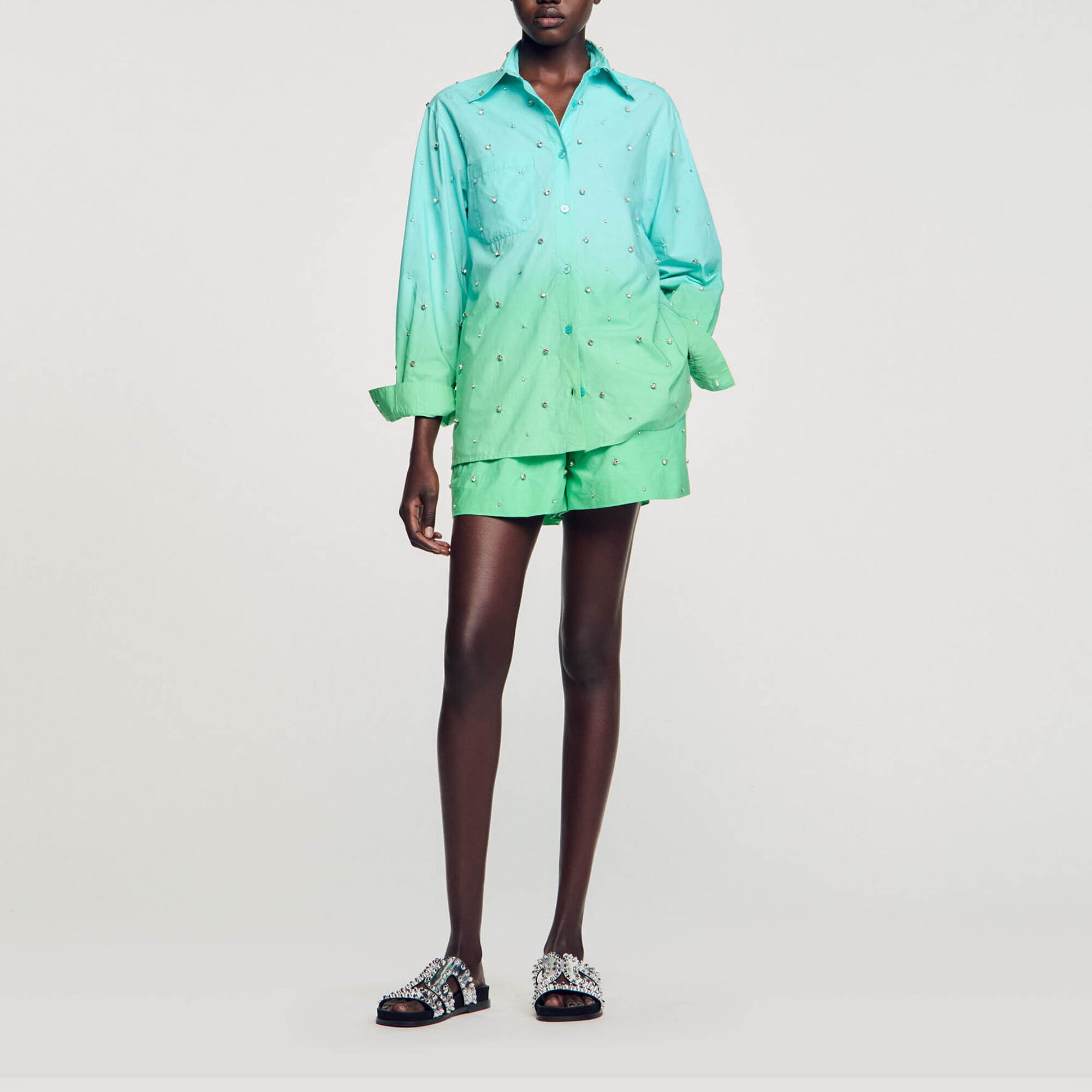 Rhinestone dip dye shirt