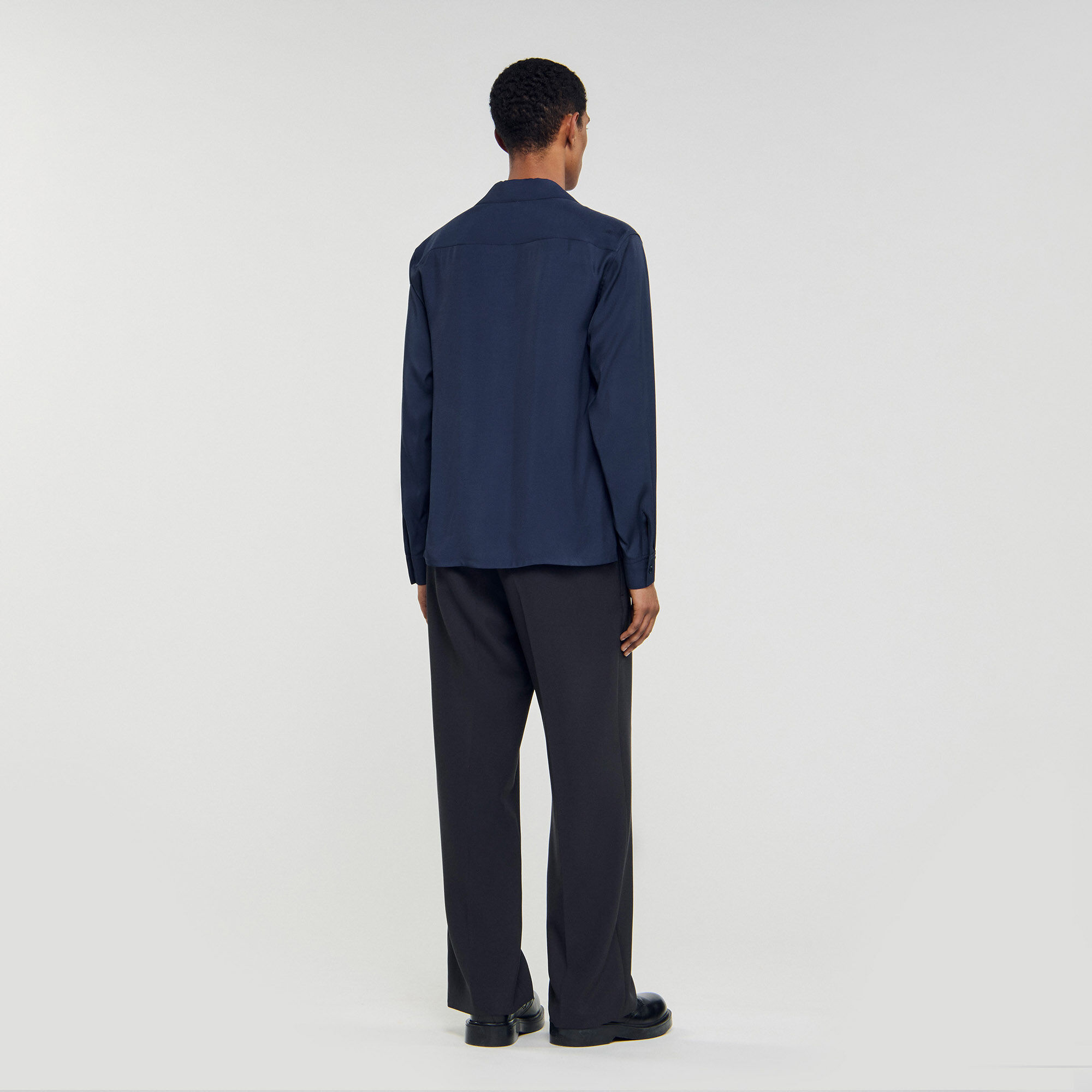 Flowy shirt blue for Men | Sandro Paris