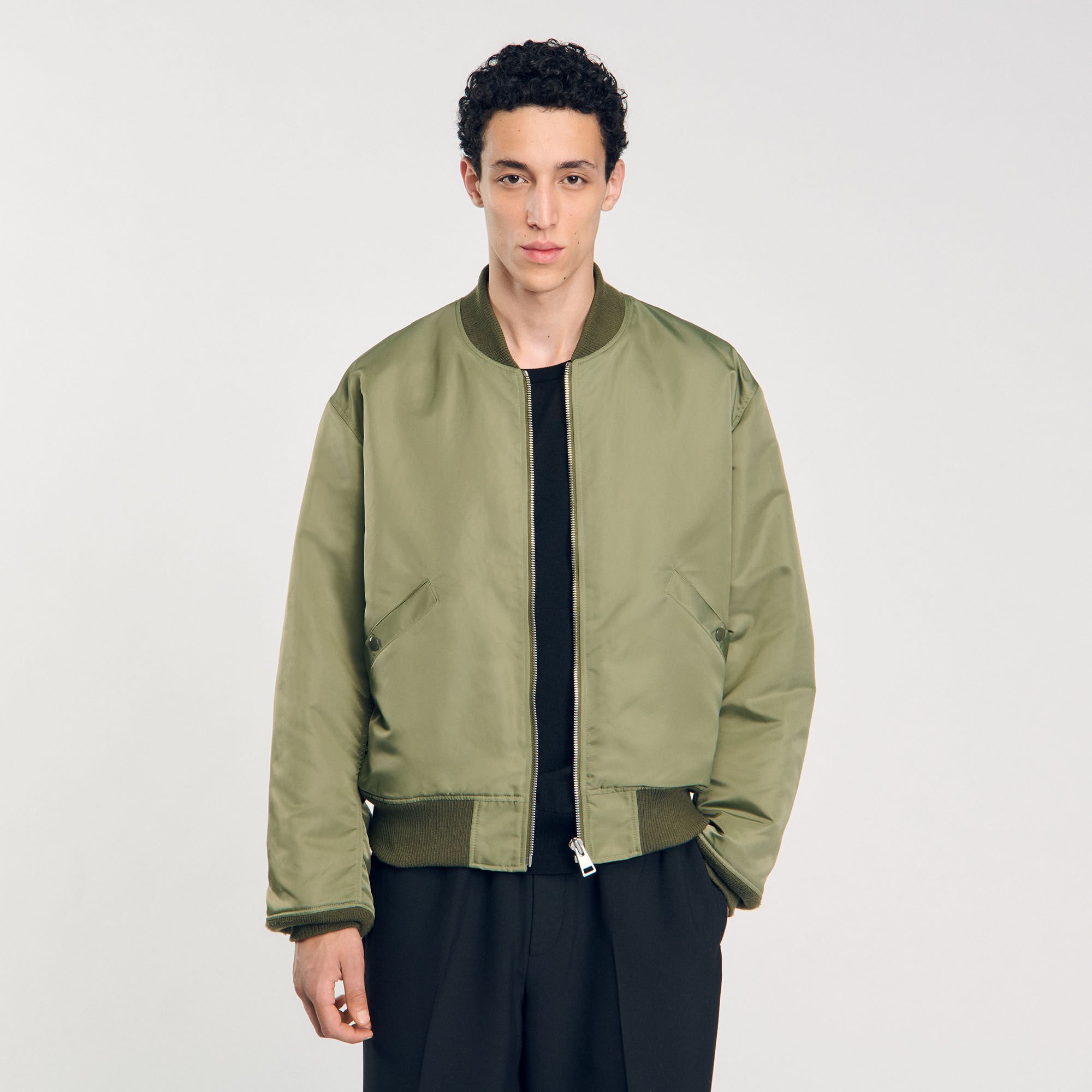 Zip-up bomber jacket