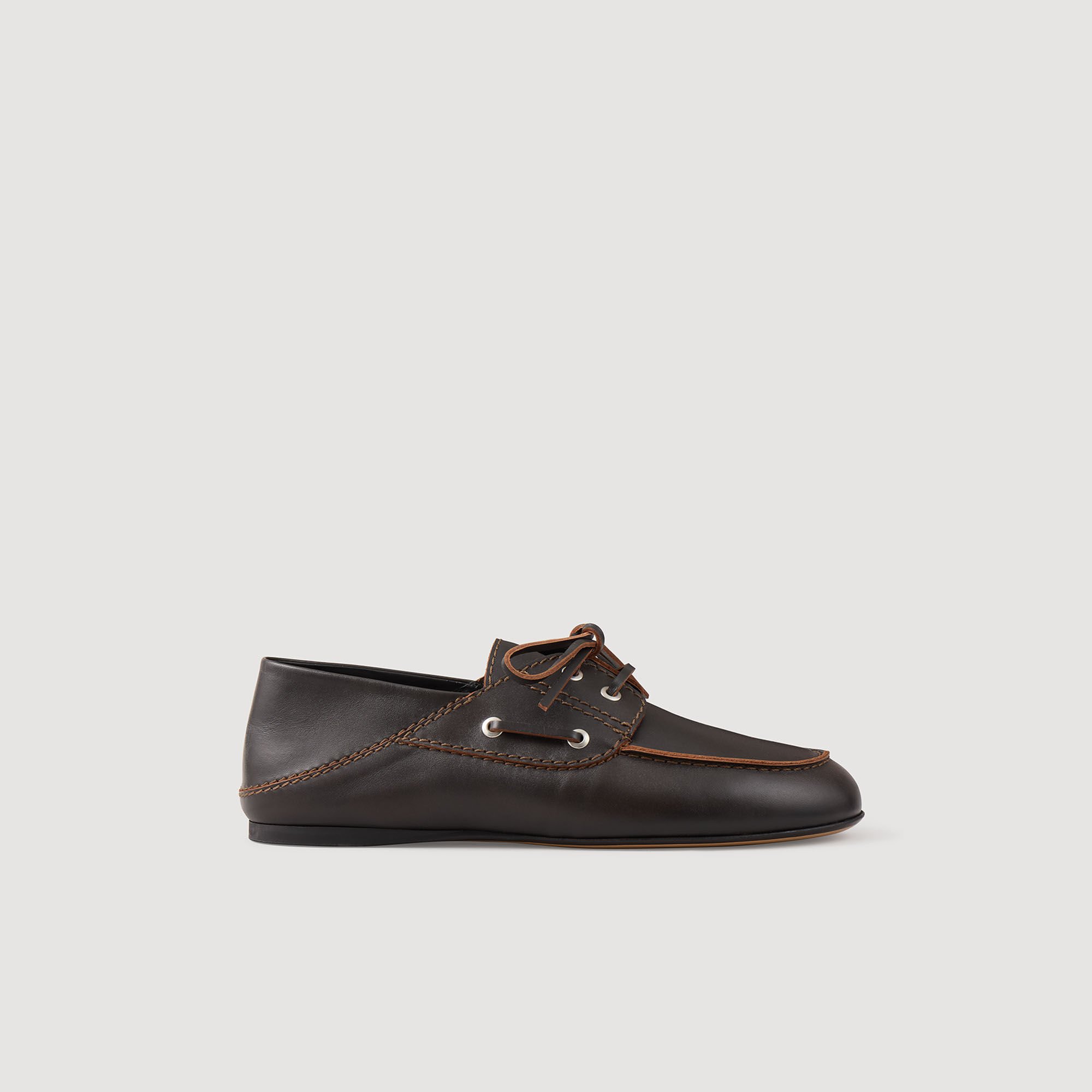 Leather boat shoe loafers
