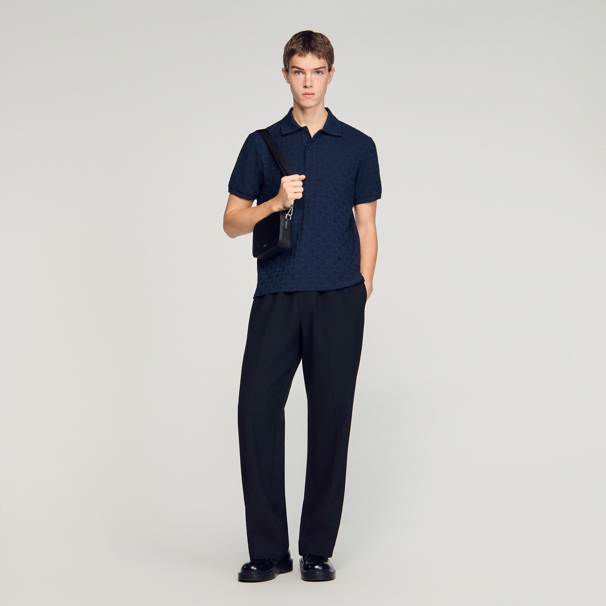 Square Cross jacquard polo shirt