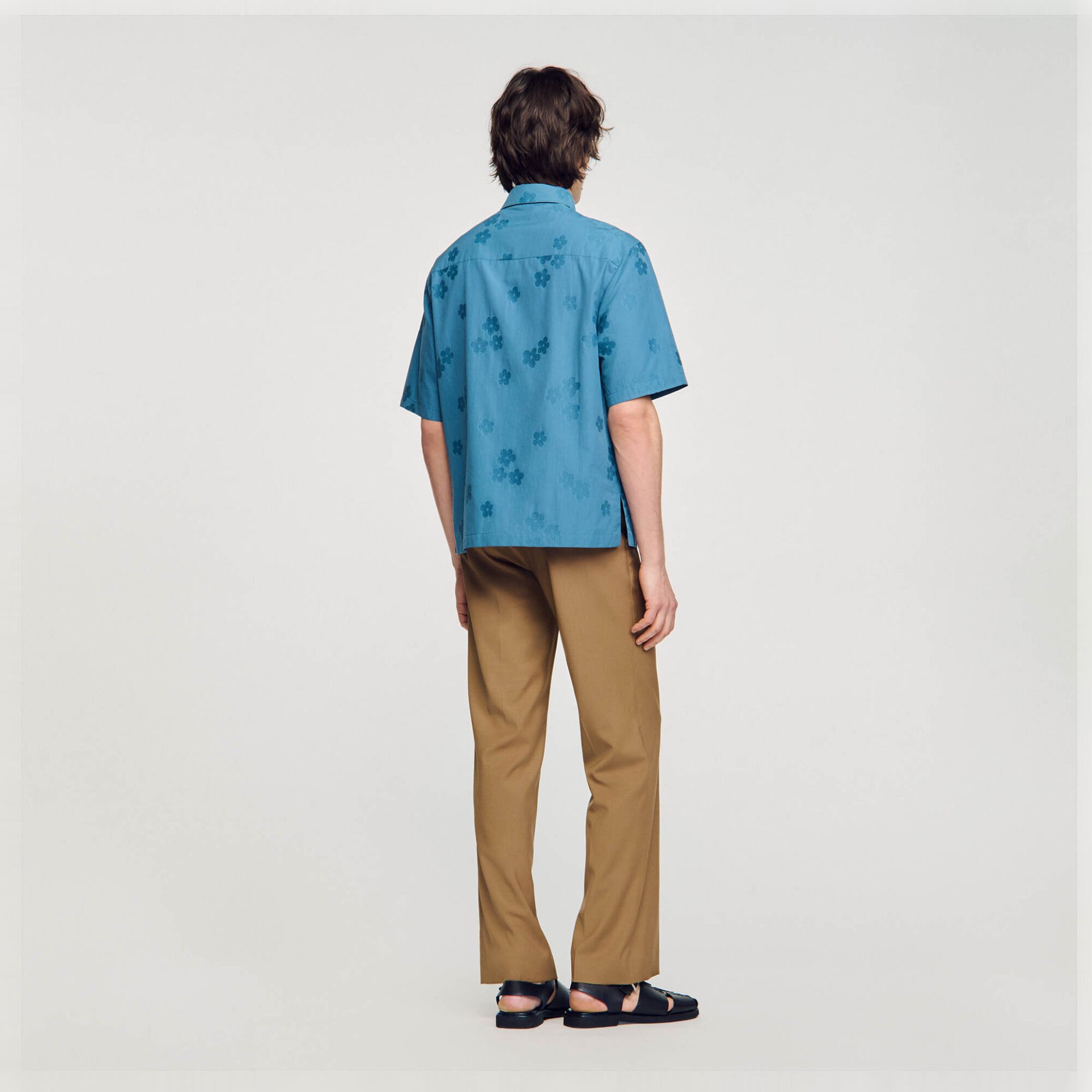 Oversized floral jacquard shirt