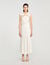 Satin maxi dress with rhinestones