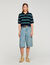 Polo-neck striped sweater