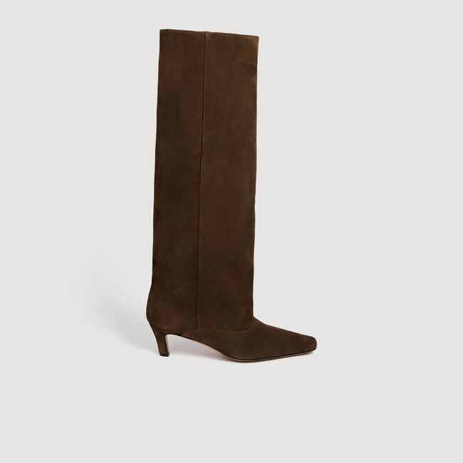 Tall suede boots - Women | Sandro